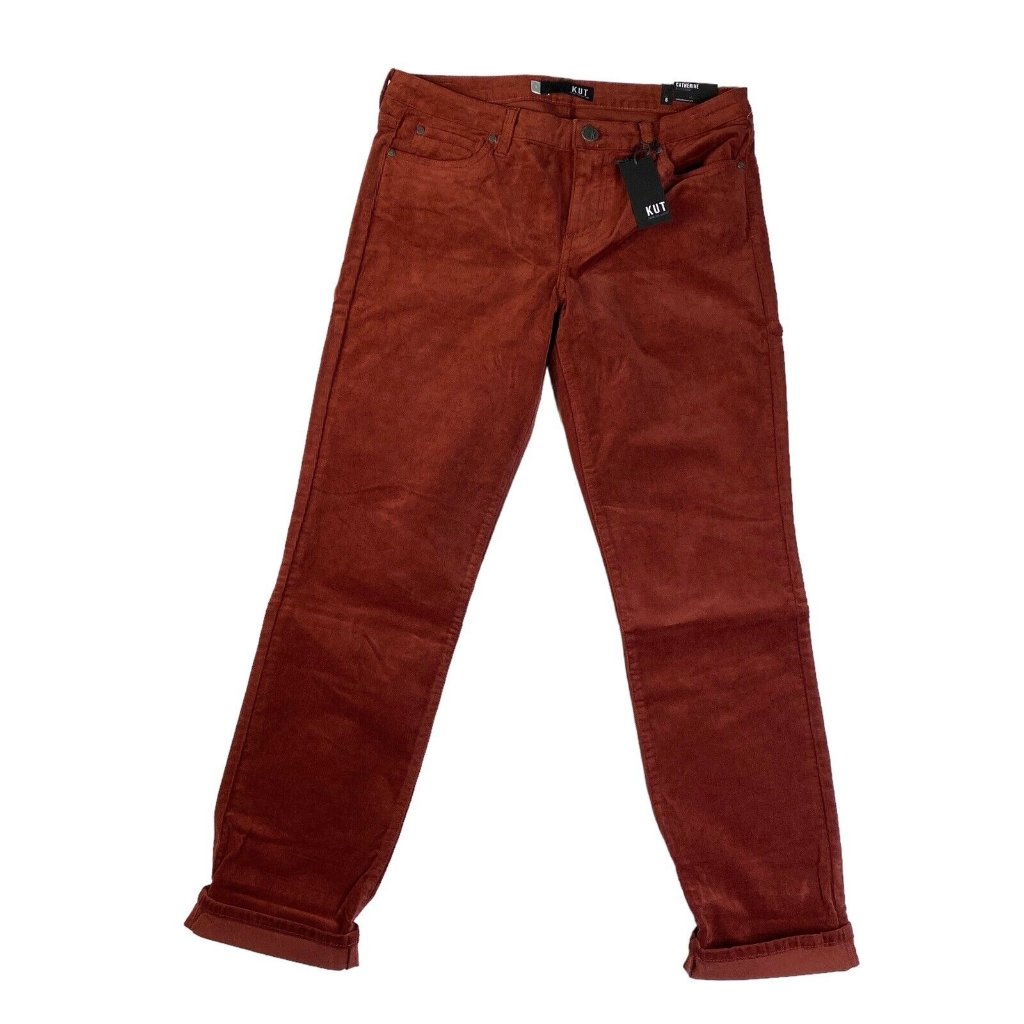 Stitch Fix Kut Kloth Burgundy Dark Red Catherine Corduroy Jeans Pants Nwt Size 8